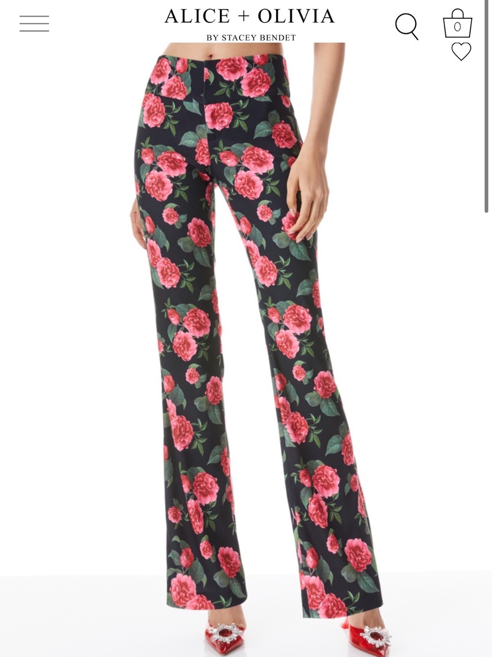Alice + Olivia OLIVIA BOOTCUT PANT Cheri Floral BRAND NEW SIZE 6